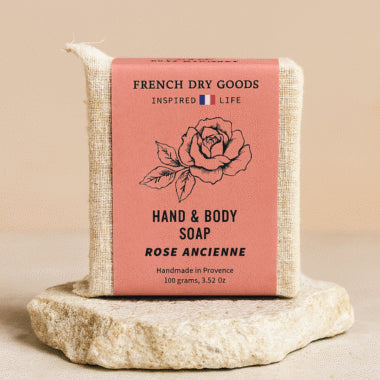 French Dry Goods Hand & Body Soap - Set of 10, Rose Ancienne