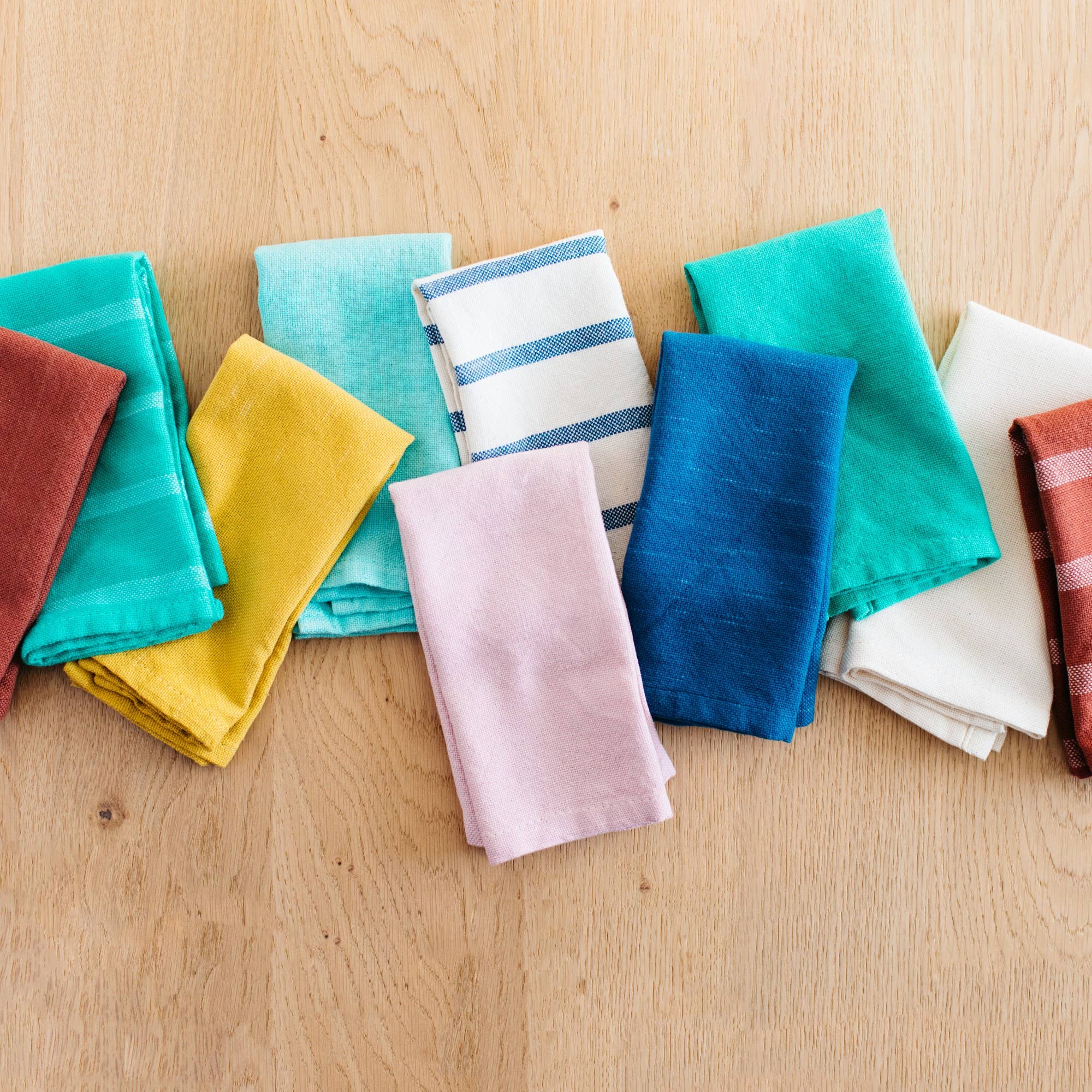 Handwoven Cotton Napkin Set — Turqoise (Set of 4)