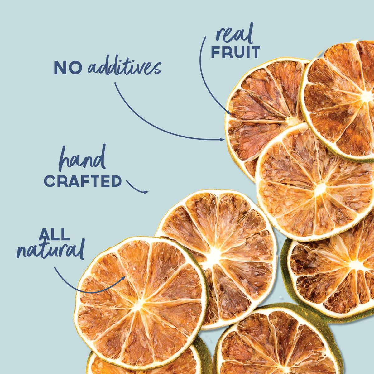 Dried lime slices with text highlighting &