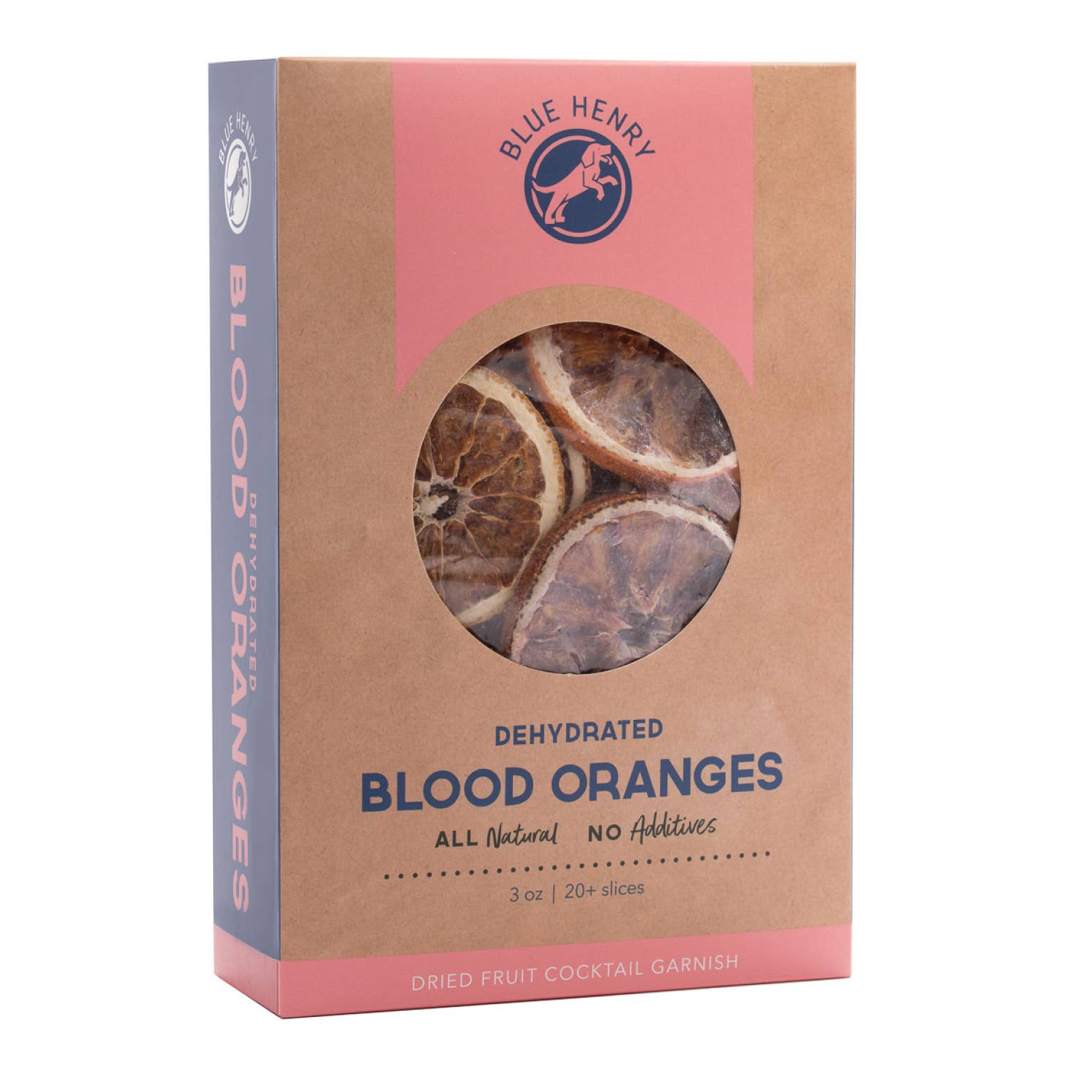 Box of dehydrated blood oranges with &