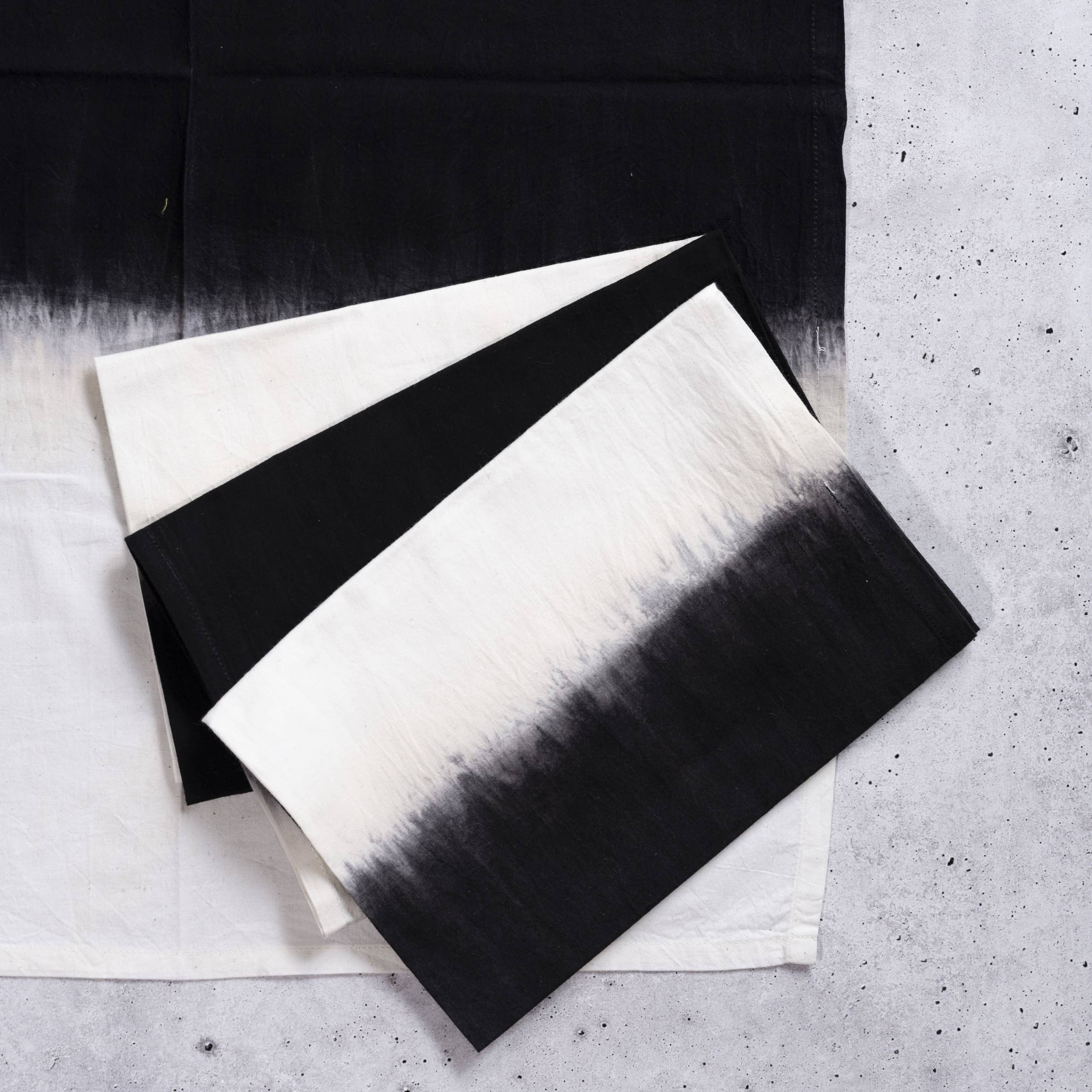 Black Ombre Cotton Dinner Napkins - Set of 4
