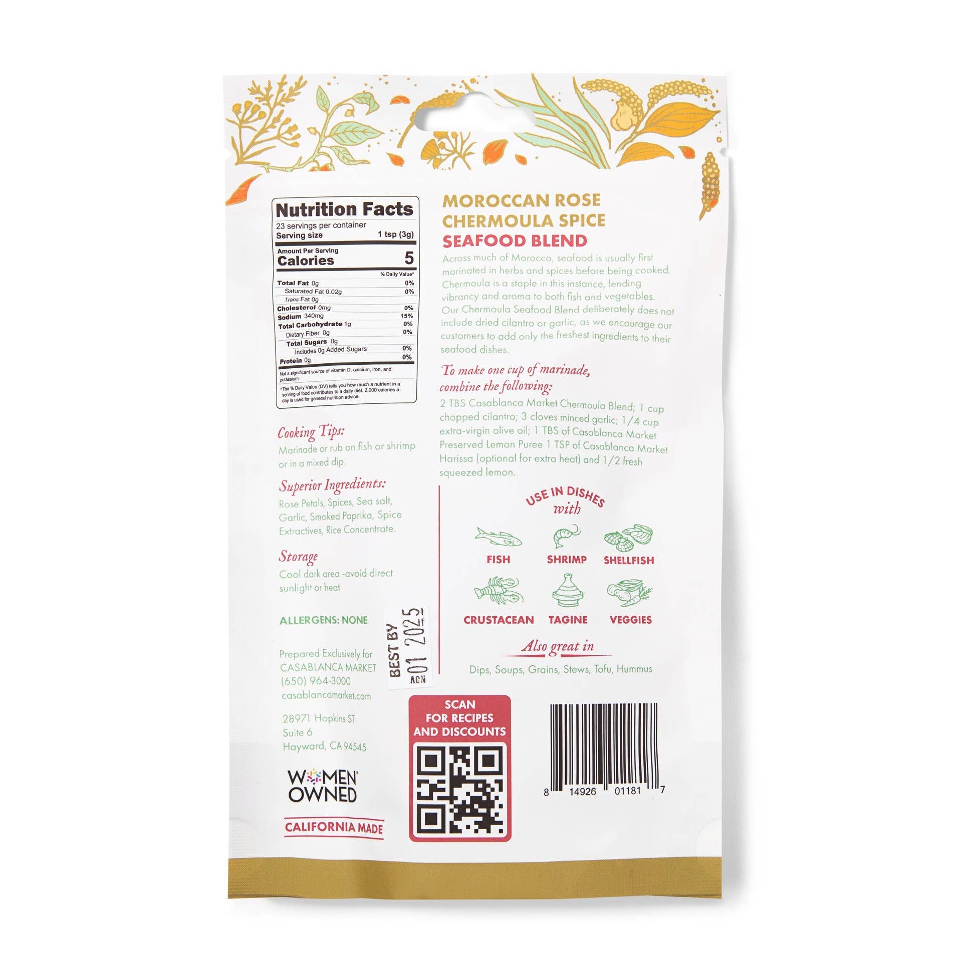 Moroccan Rose Chermoula Spice Seafood Blend