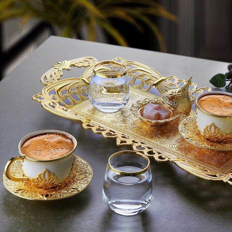 Ahi Gold Coffee Set for 2 - Tea + Linen