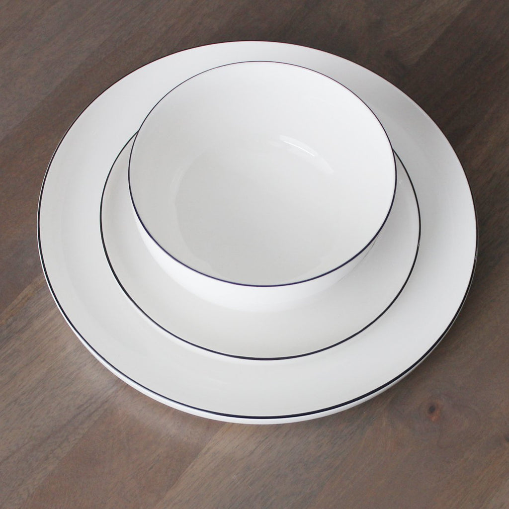 Cameron Black Rim Dinnerware - Tea + Linen