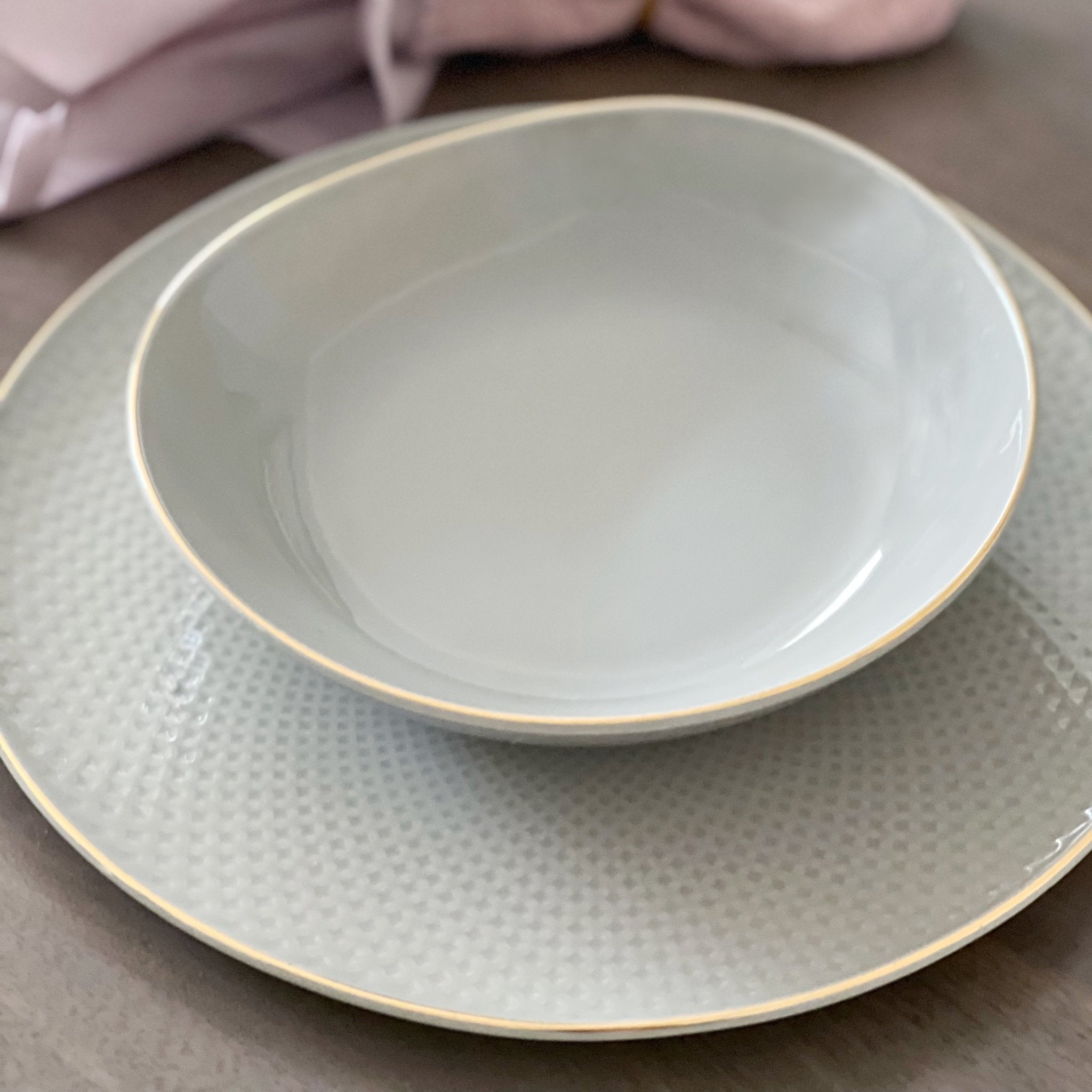 Camille Bone China Dinnerware Set - French Gray - Tea + Linen