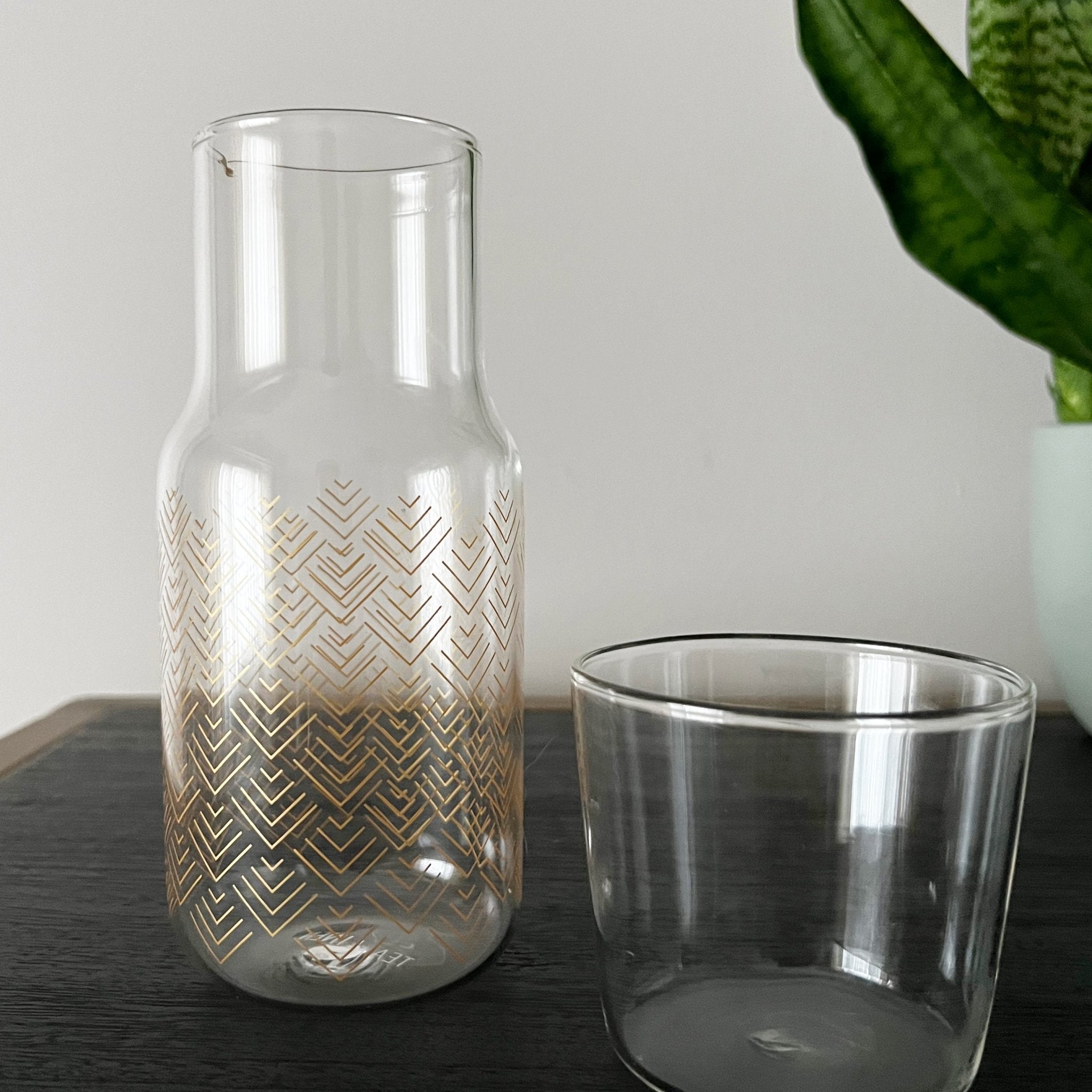Chevron Bedside Carafe - Tea + Linen