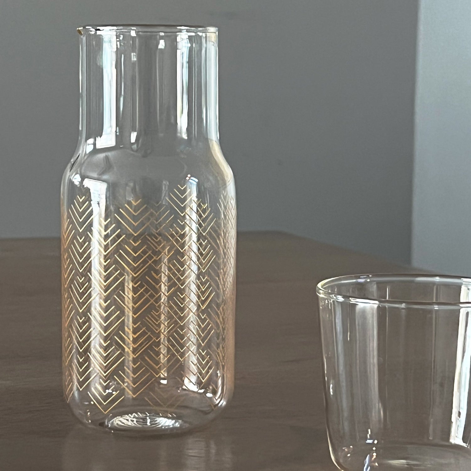 Chevron Bedside Carafe - Tea + Linen