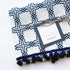 Cordoba Tea Towel With Navy Pom Poms - Tea + Linen