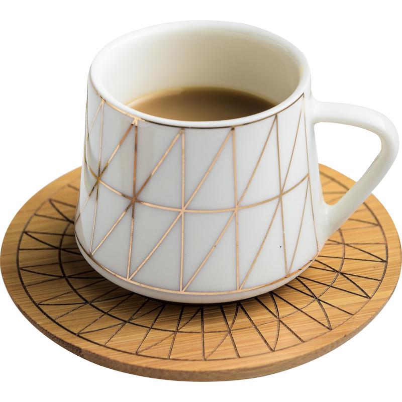 Gold Geo Coffee Cups - Set of 6 - Tea + Linen