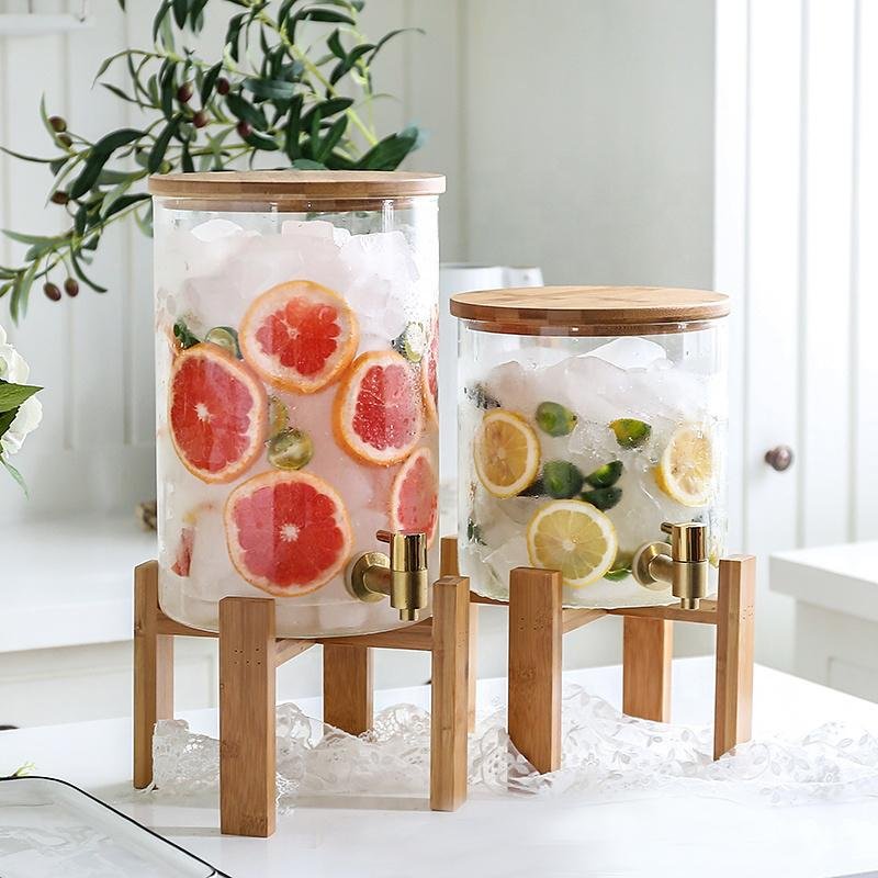 Glass Drink Dispenser with Stand – Tea + Linen