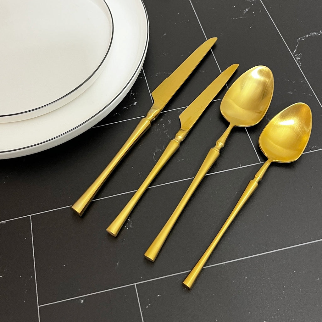 Laurel Flatware Set - Gold - Tea + Linen