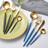 Mavi 4-piece Flatware Set - Blue & Gold - Tea + Linen