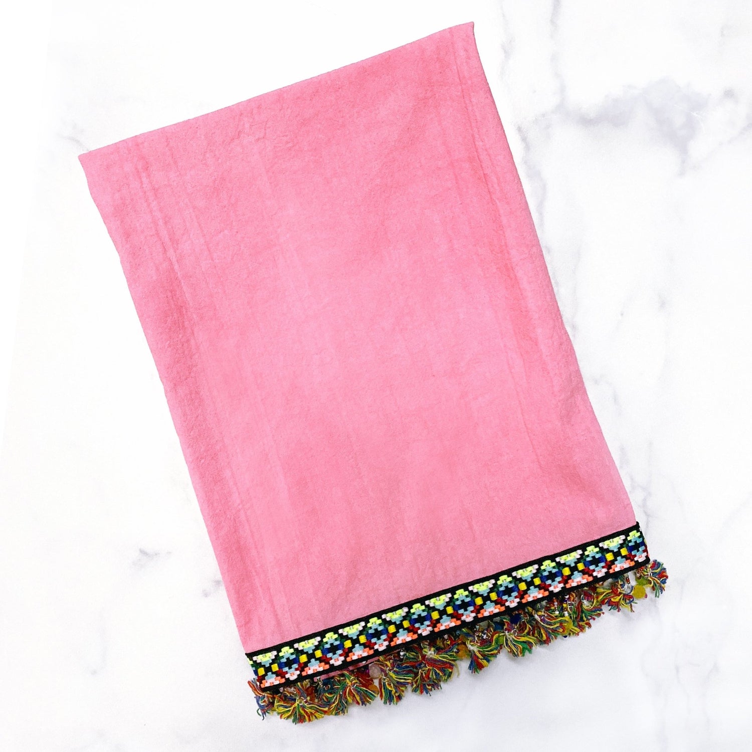 Pink Boho Tea Towel - Tea + Linen