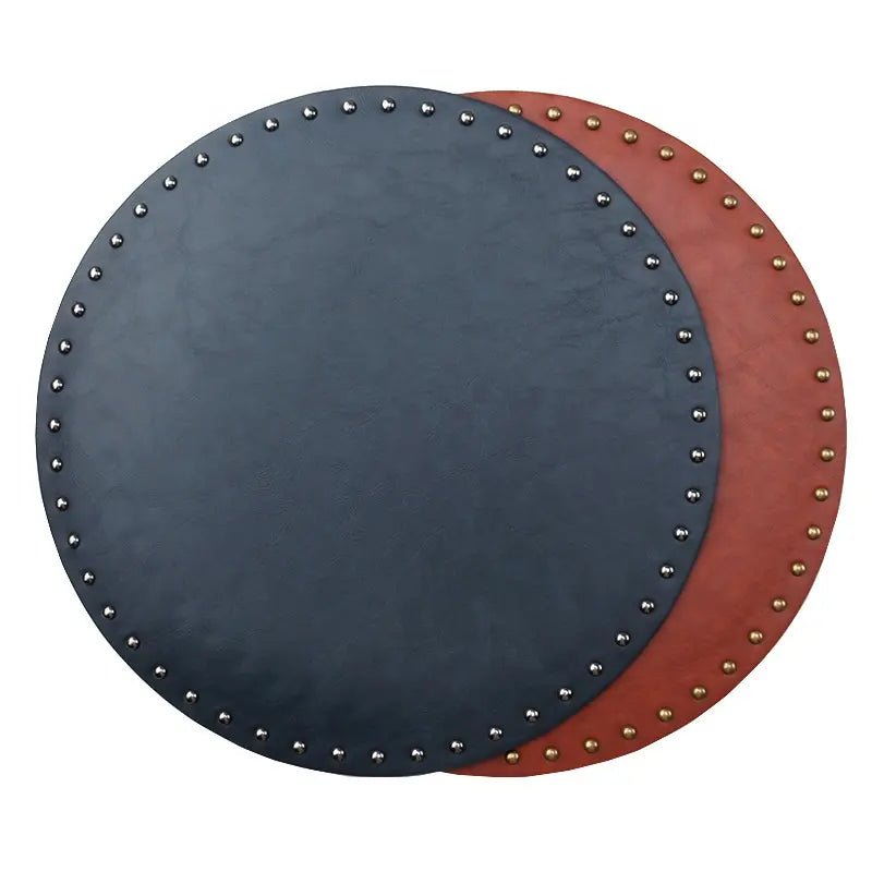 Studded Leather Placemats - Set of 4 - Tea + Linen