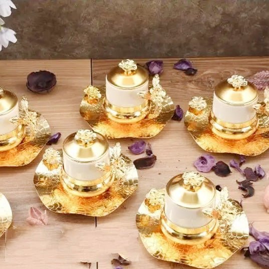6x Gold Color Arabic Tea Glasses Set With Saucers - AliExpress