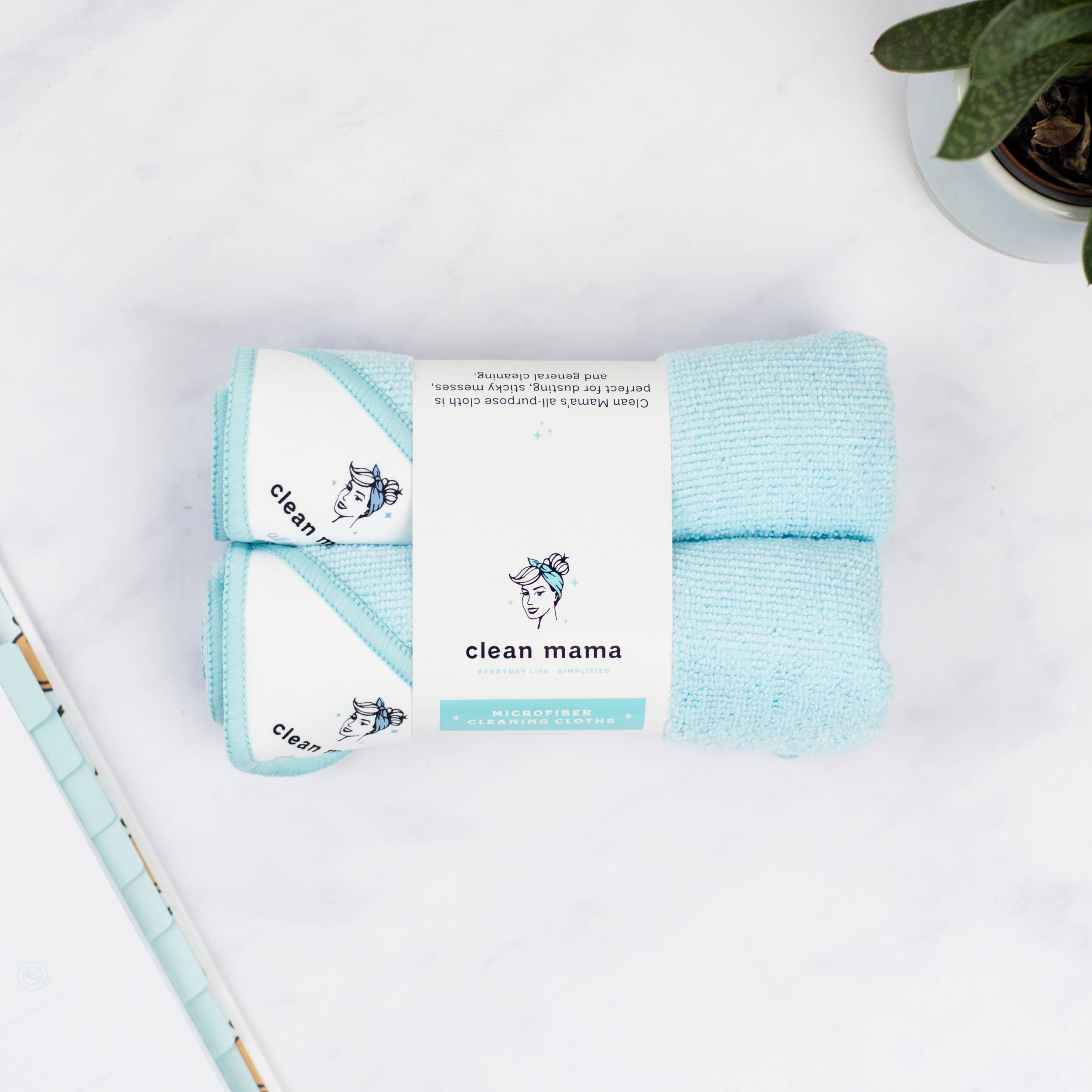 Light blue towel with &