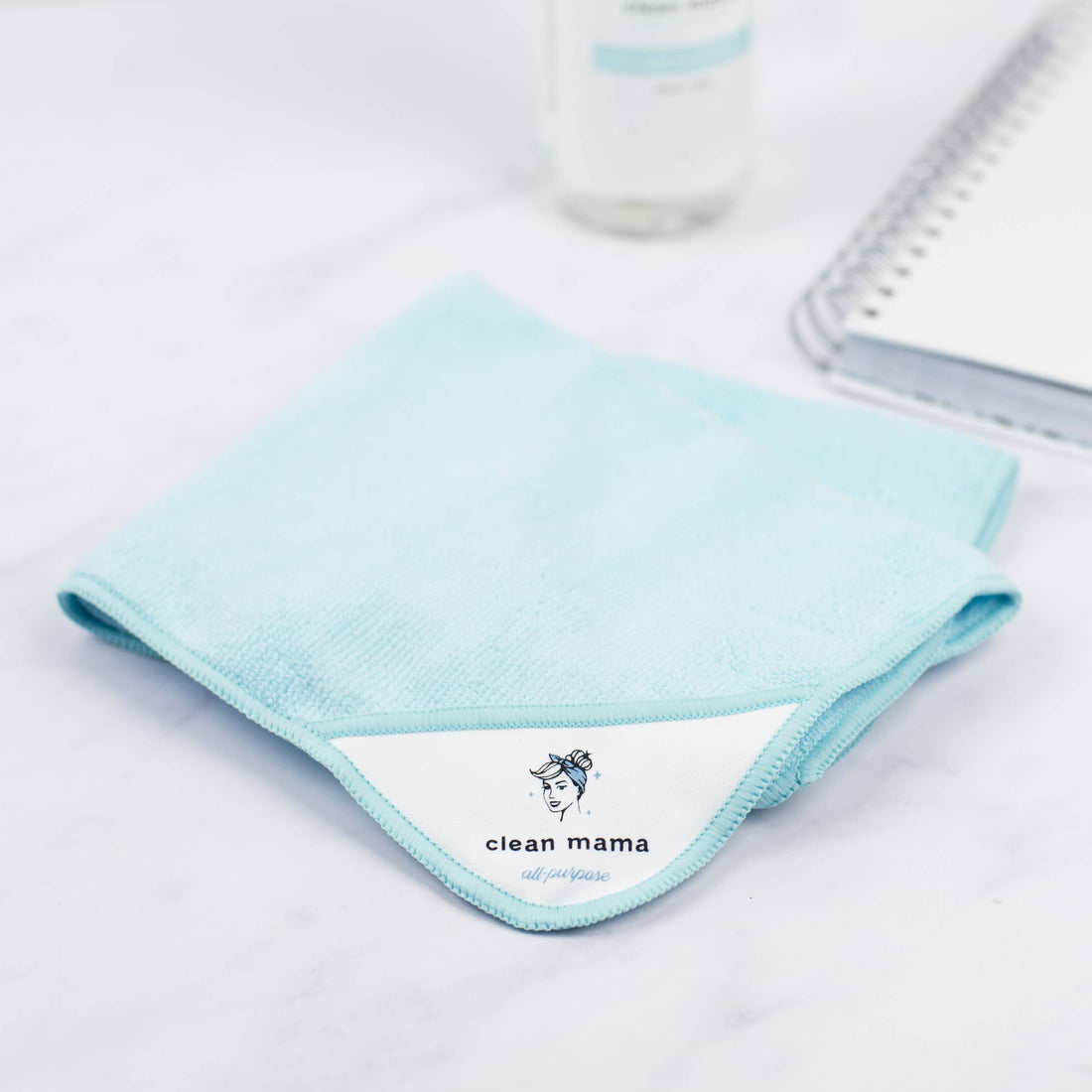 Light blue towel with &