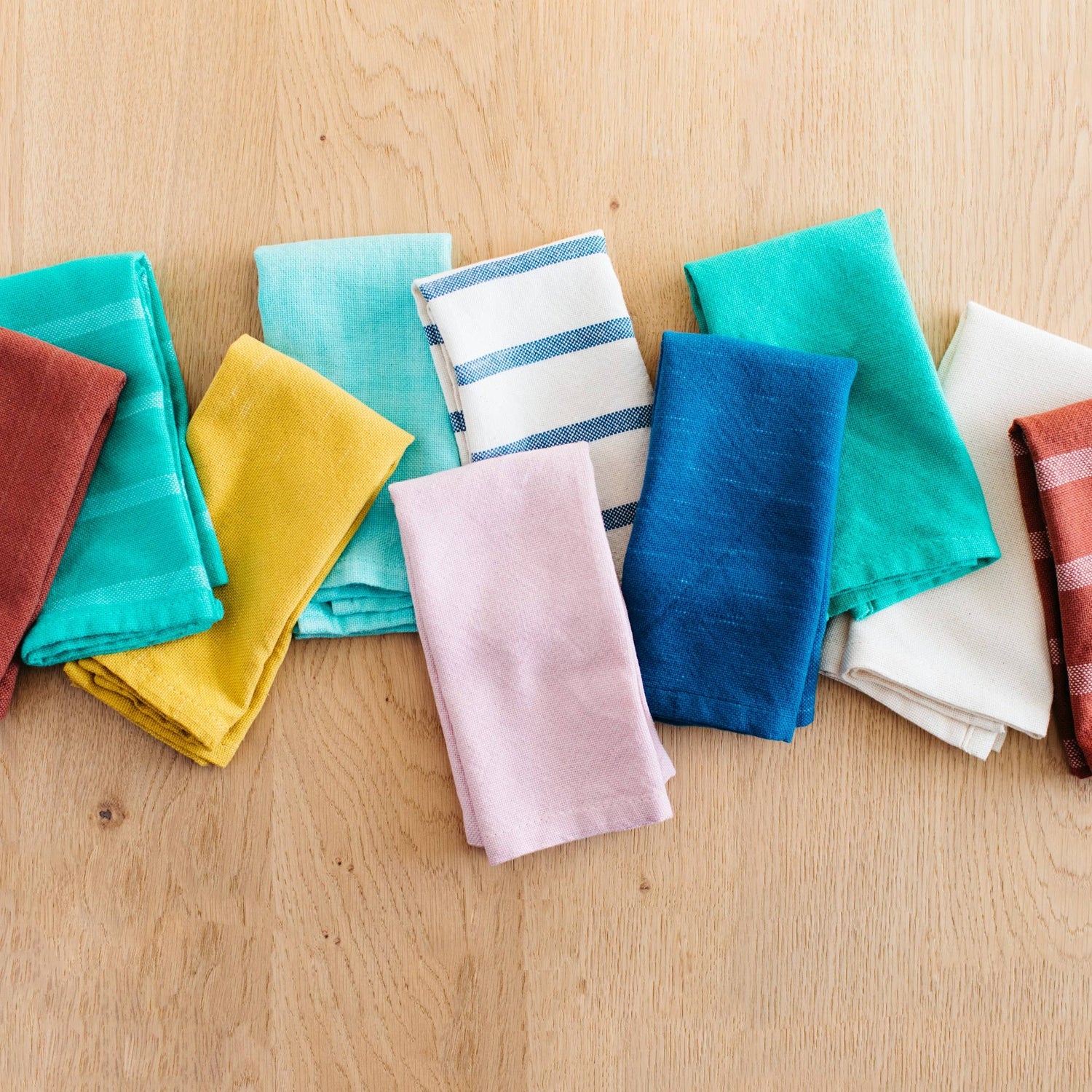 Handwoven Cotton Napkin Set — Turqoise (Set of 4)