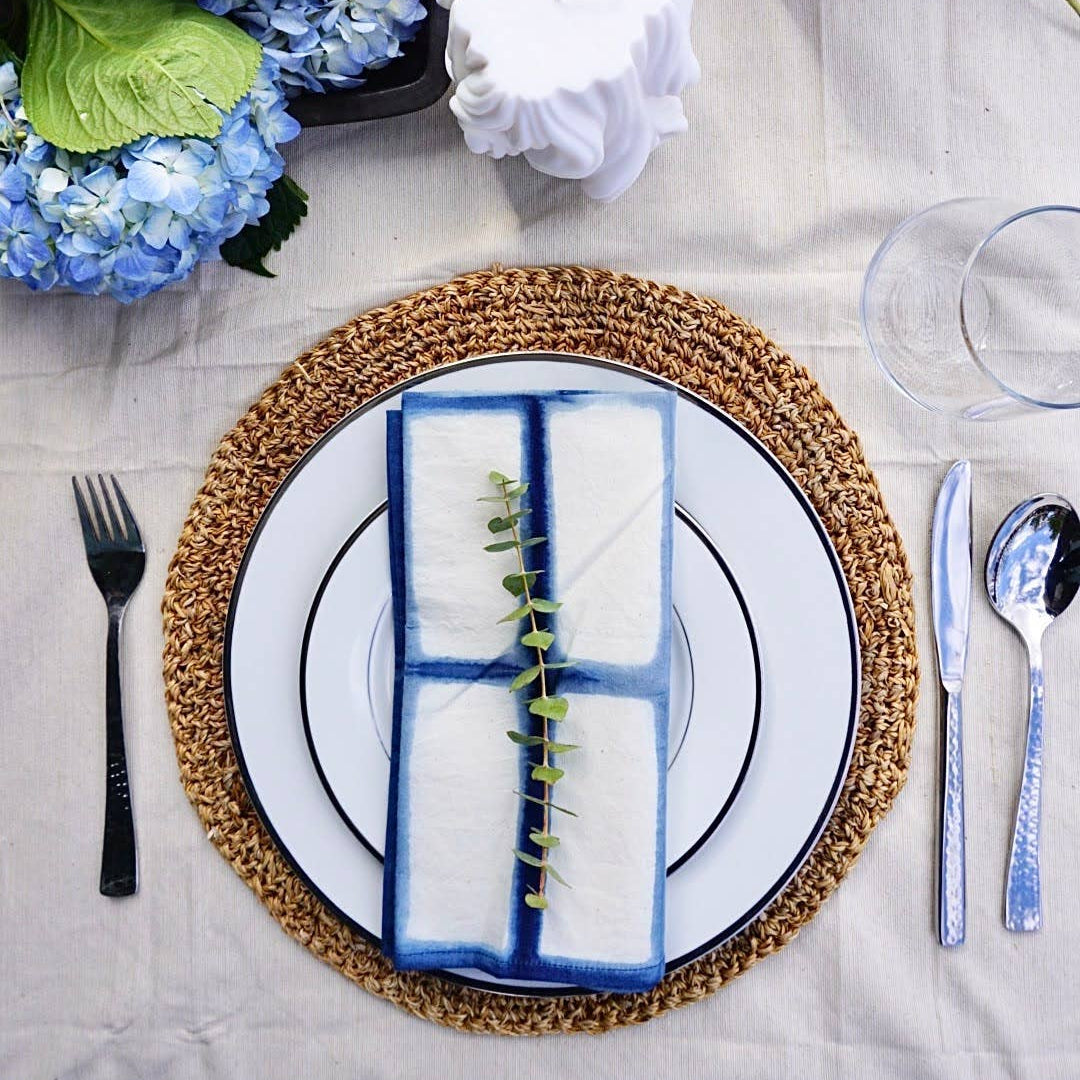Blue Indigo Cotton Dinner Napkins - Set of 4