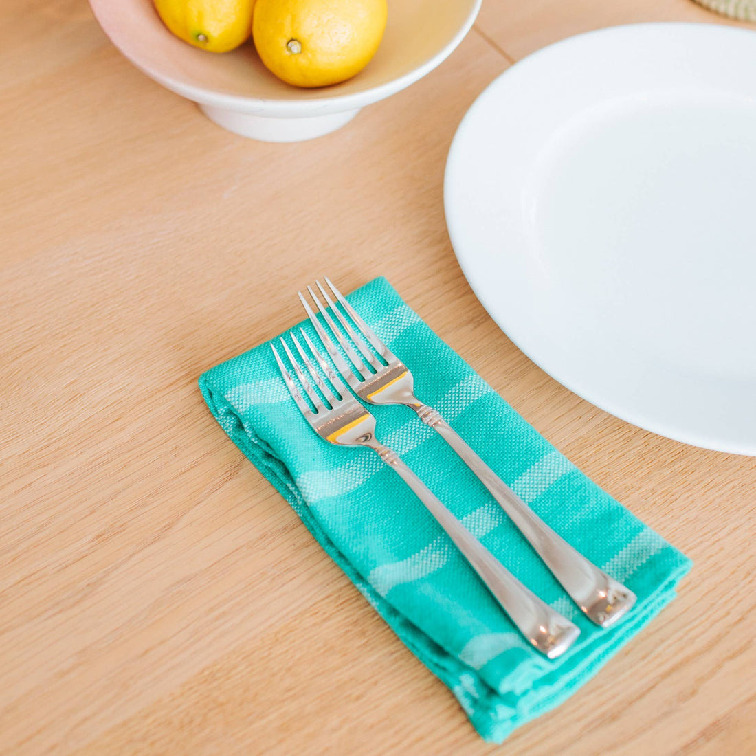 Handwoven Cotton Napkin Set — Turqoise (Set of 4)