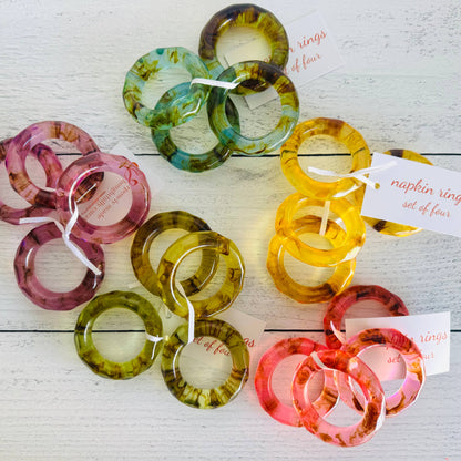 Acrylic Napkin Ring Set — Jewel-Tone Elegance (Set of 4)