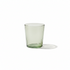 Short glass tumbler on a white background