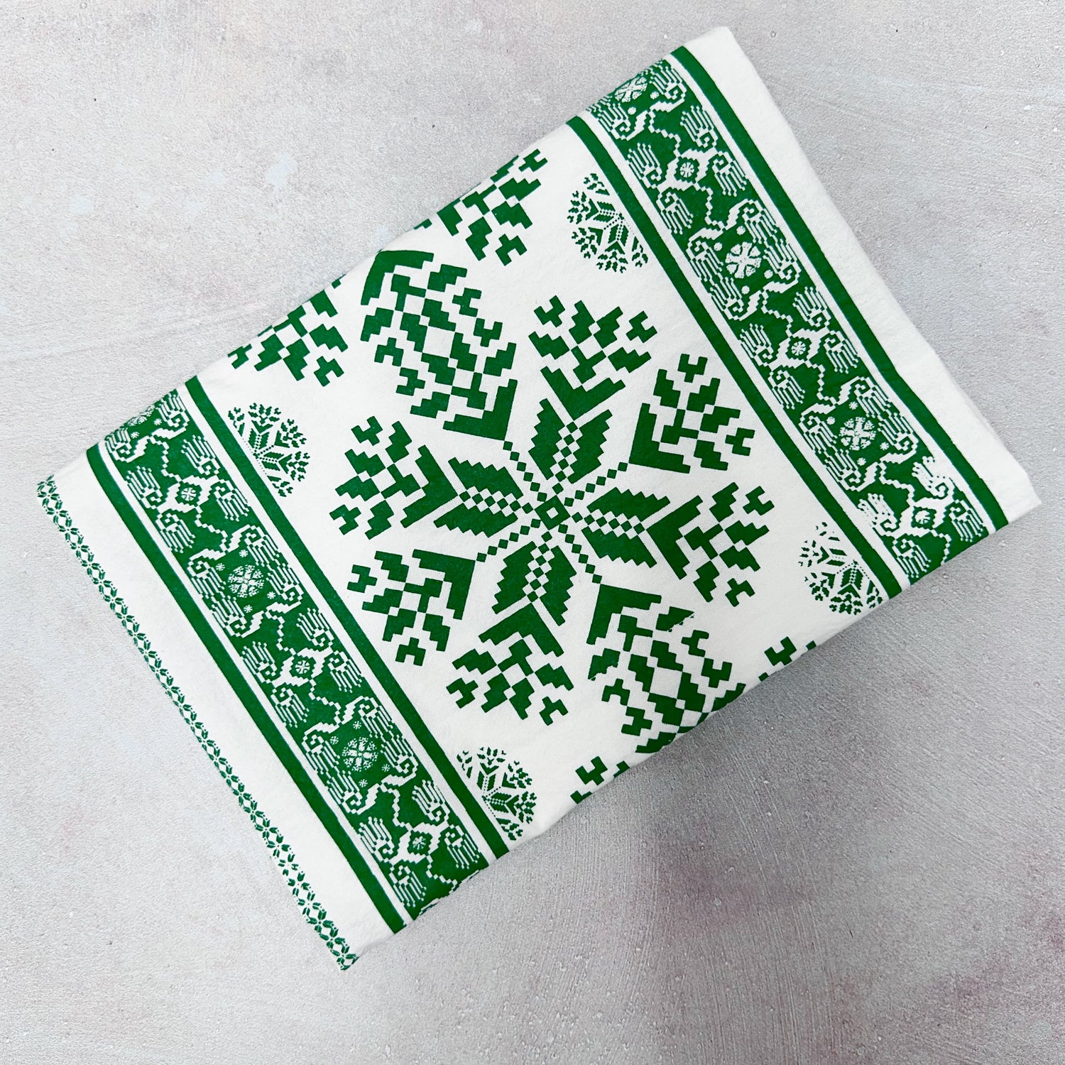 Green Tatreez Tea Towel