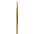 Gold-colored tweezers on a white background