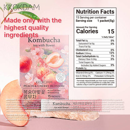 Flower Kombucha Powder: Peach &amp; Cherry Blossom