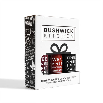 Bushwick Kitchen spicy gift set packaging on a white background