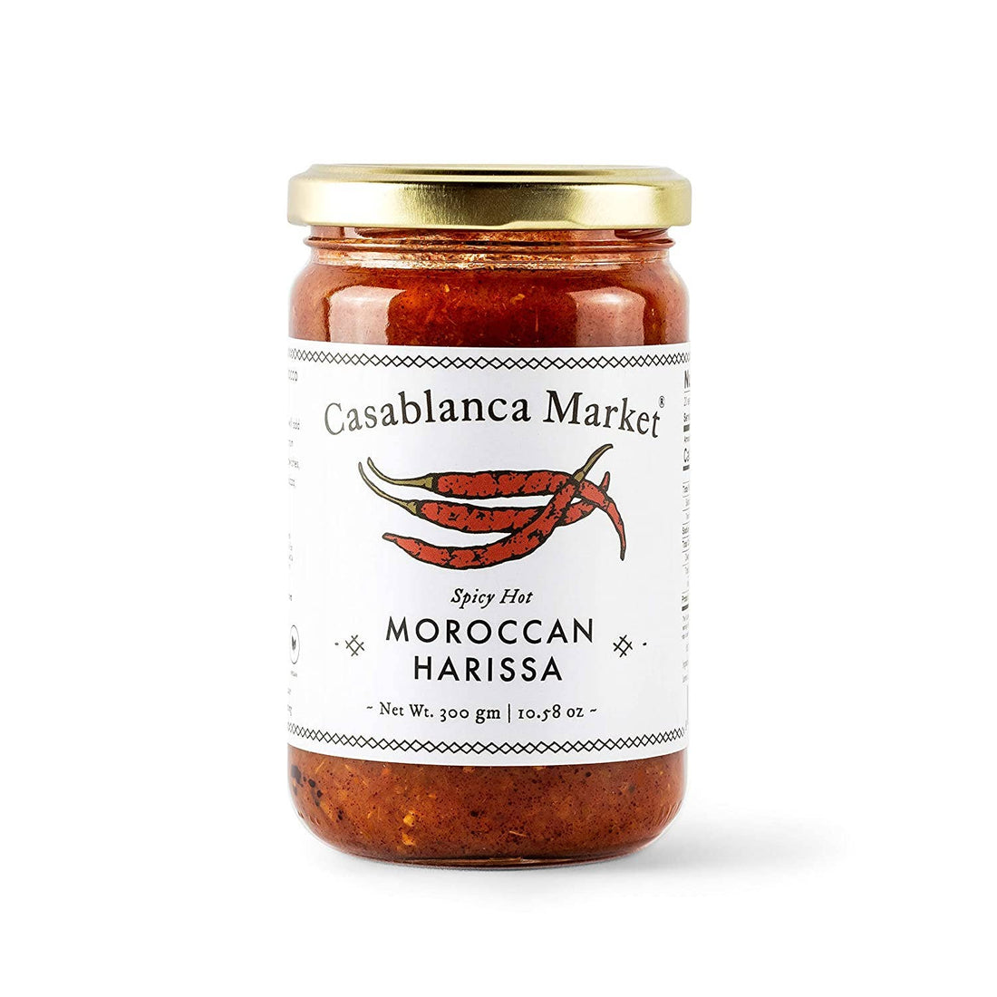 Jar of Casablanca Market Moroccan Harissa on a white background