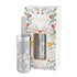 Silver tea infuser with floral packaging featuring the brand &