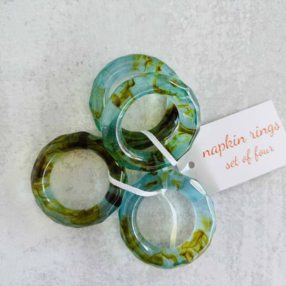 Acrylic Napkin Ring Set — Jewel-Tone Elegance (Set of 4)