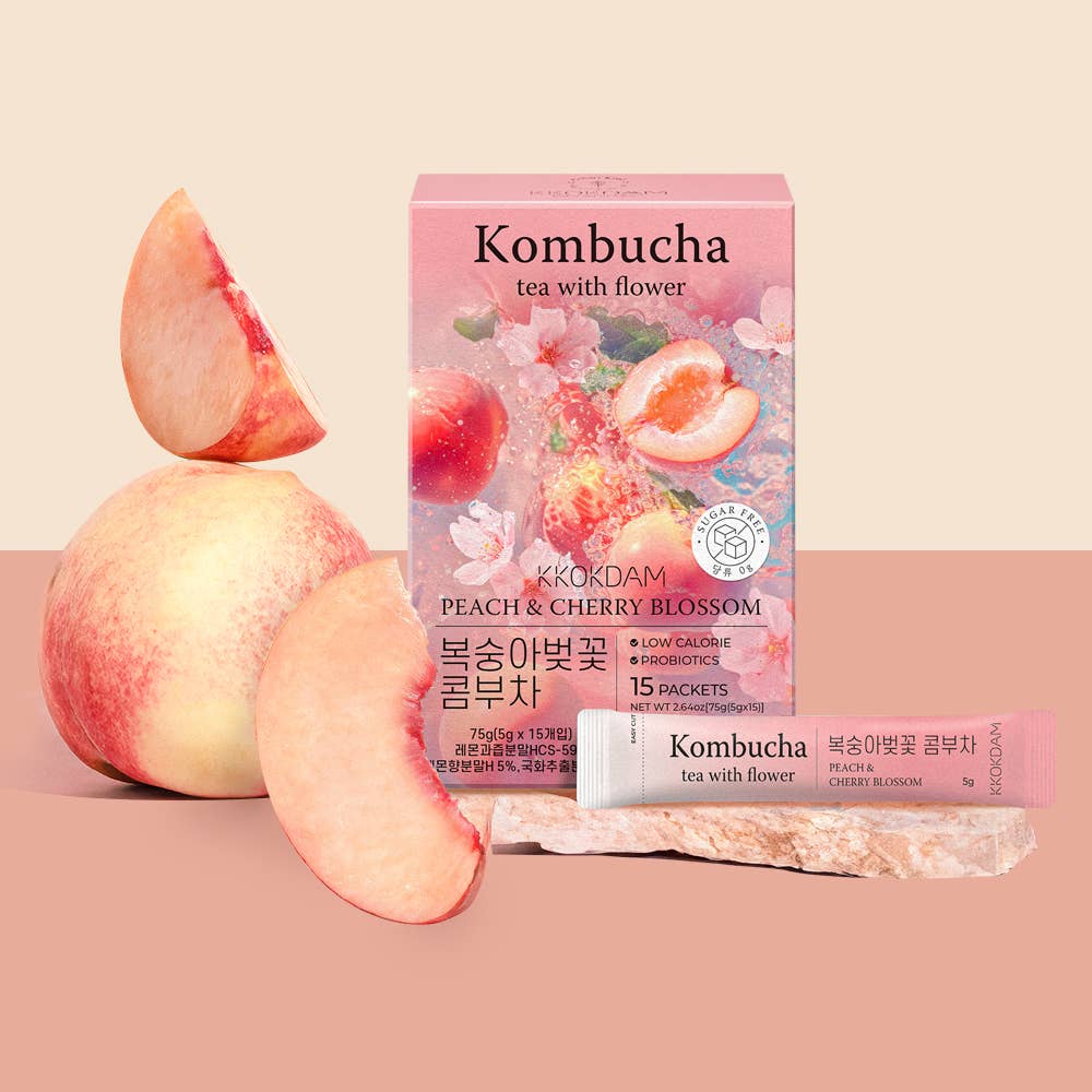 Flower Kombucha Powder: Peach &amp; Cherry Blossom
