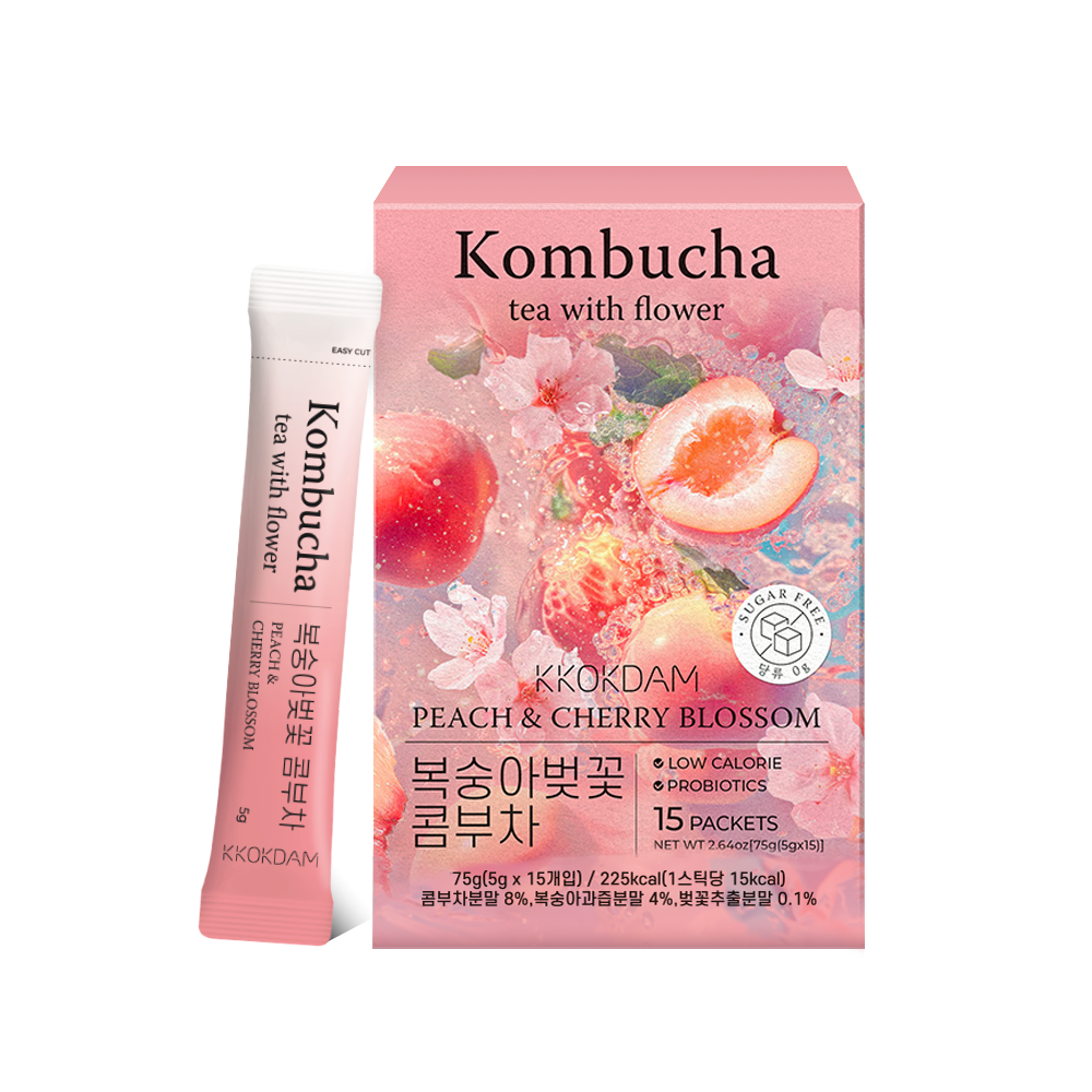 Flower Kombucha Powder: Peach &amp; Cherry Blossom