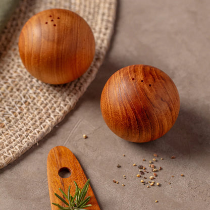Teak Salt &amp; Pepper Shaker Set
