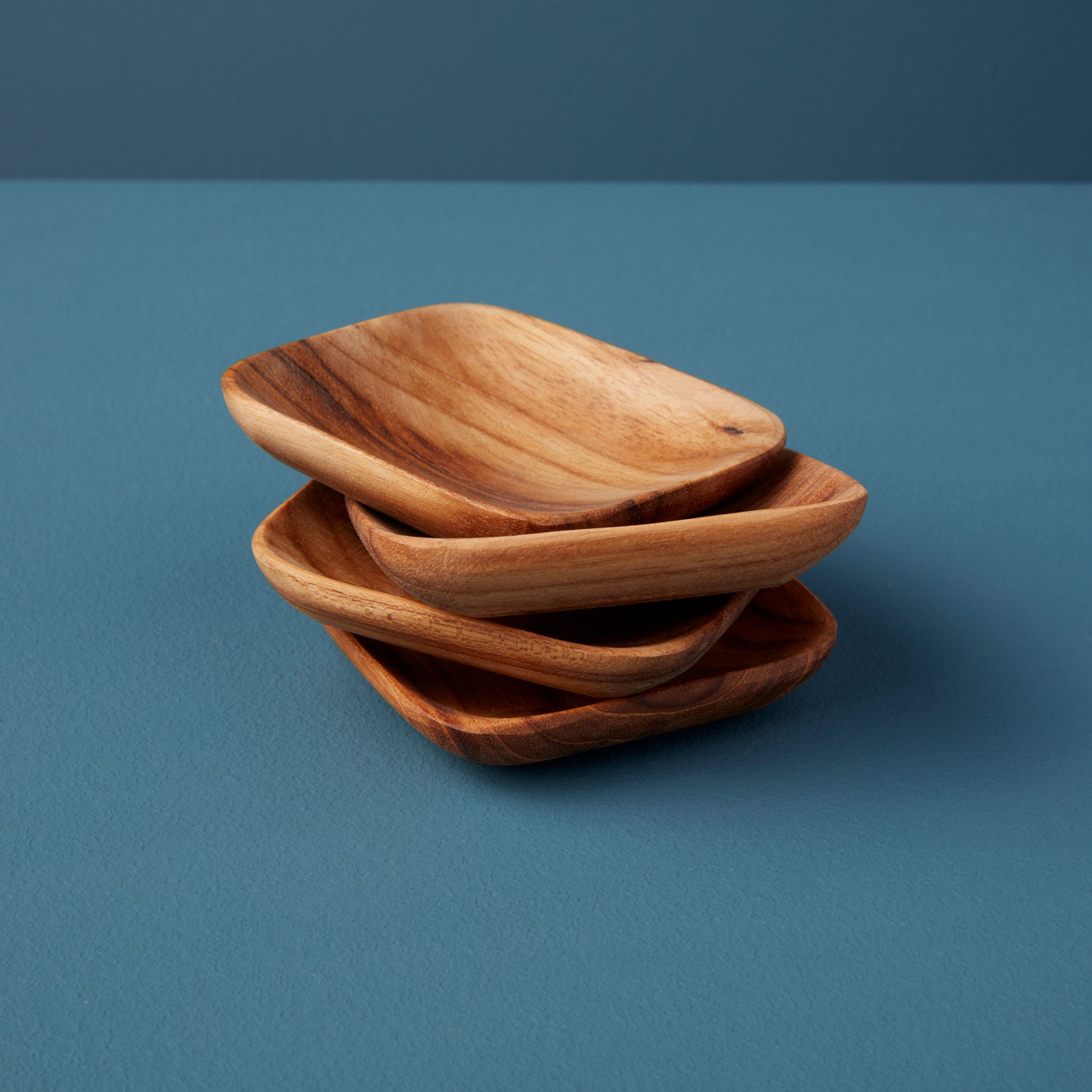 Teak Square Bowls, Set of 4