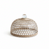 Seagrass and glass cloche on a white background
