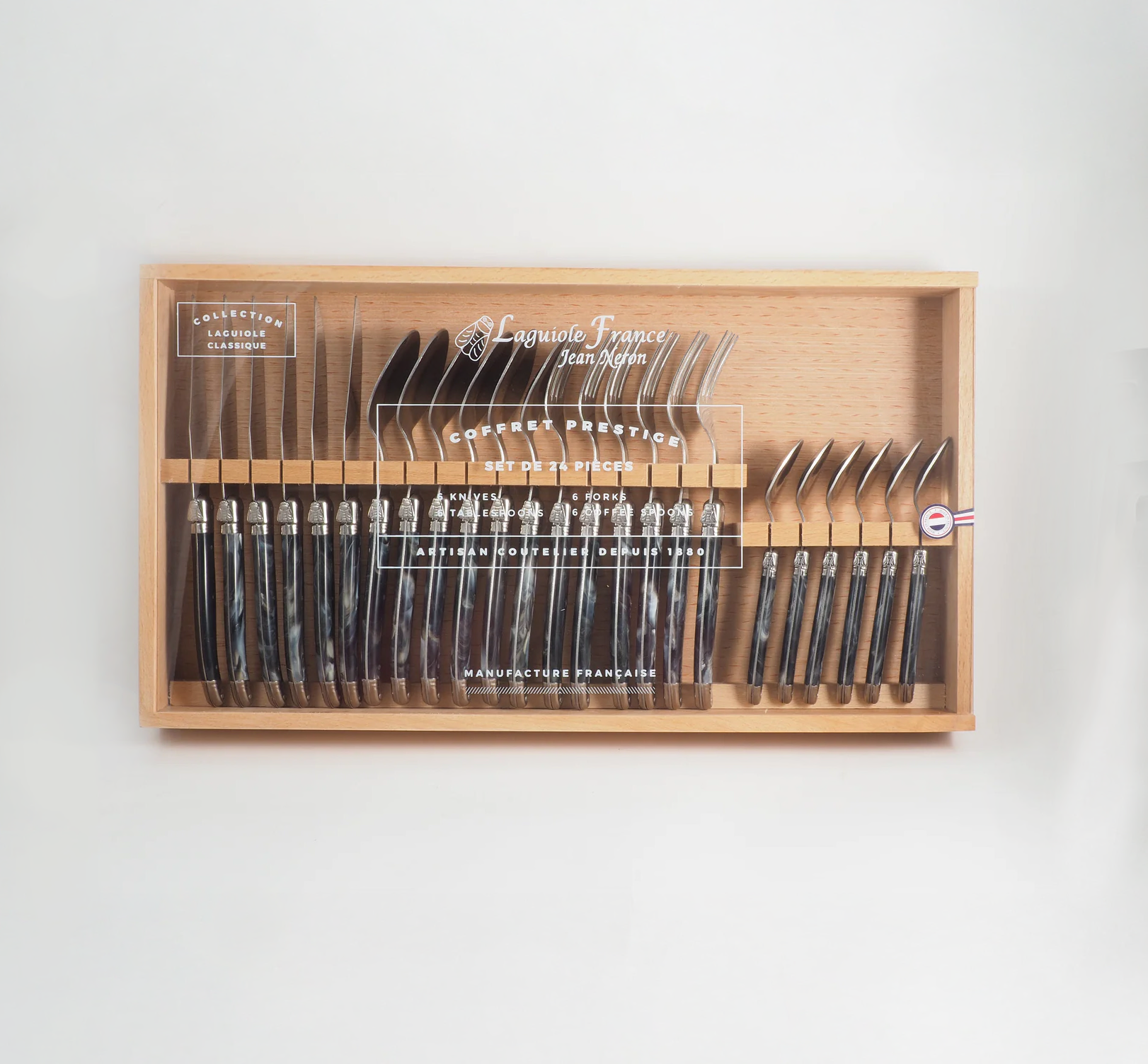 Laguiole 24 Piece Flatware Set - Black Marble