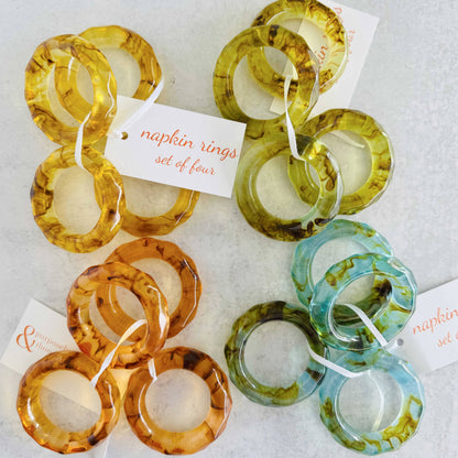 Acrylic Napkin Ring Set — Jewel-Tone Elegance (Set of 4)