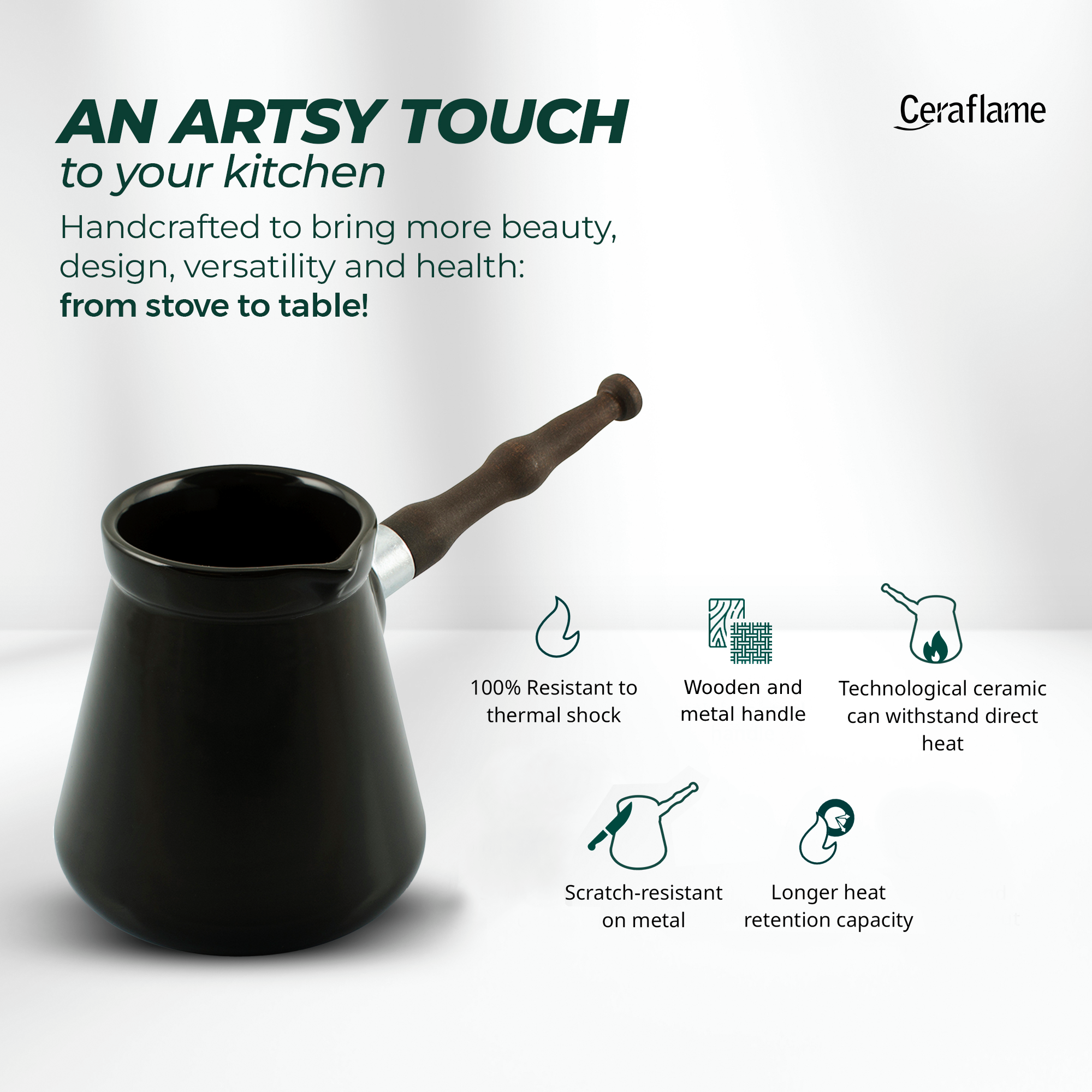 Ceraflame Ibrik — Handcrafted Ceramic Coffee Pot