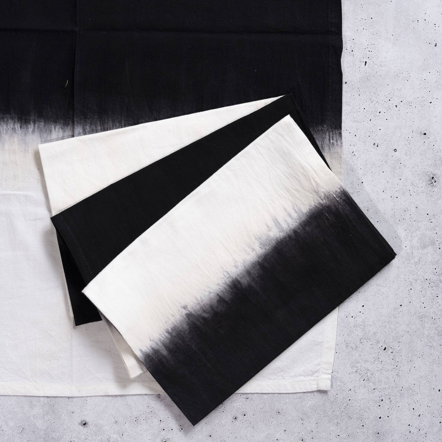 Black Ombre Cotton Dinner Napkins - Set of 4