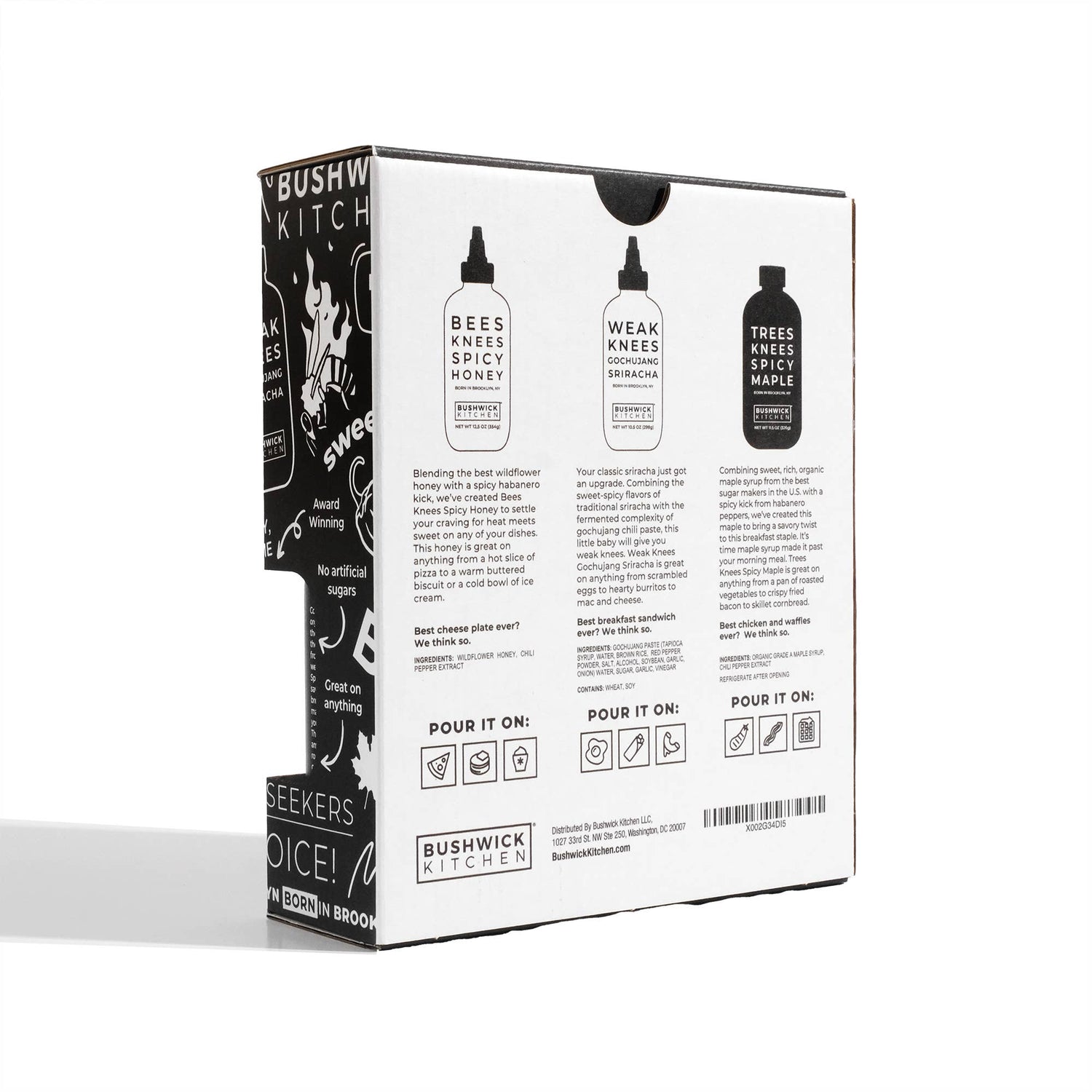 Product packaging with brand name on a white background