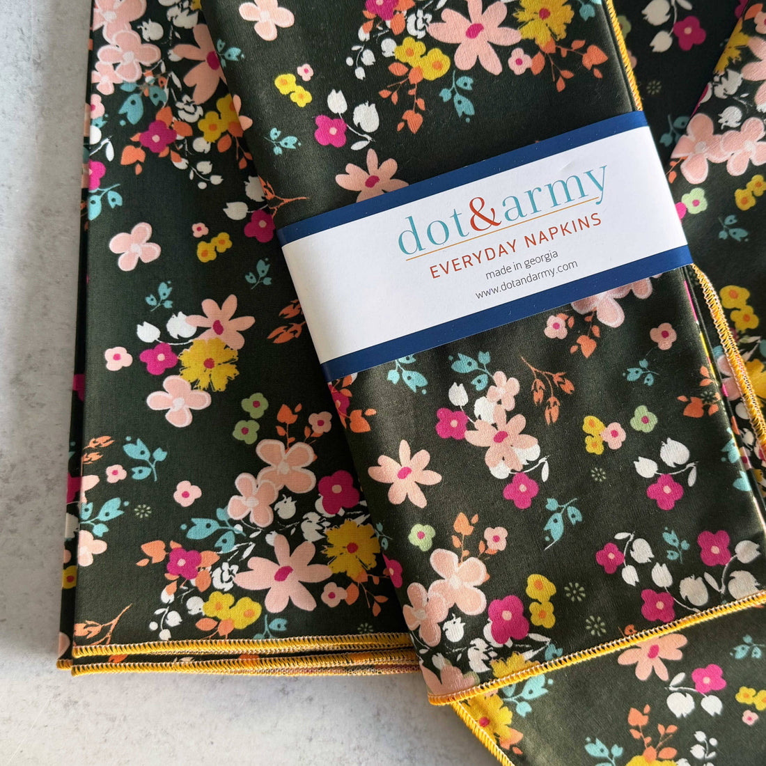 Dancing Flowers Cloth Napkins, set of four