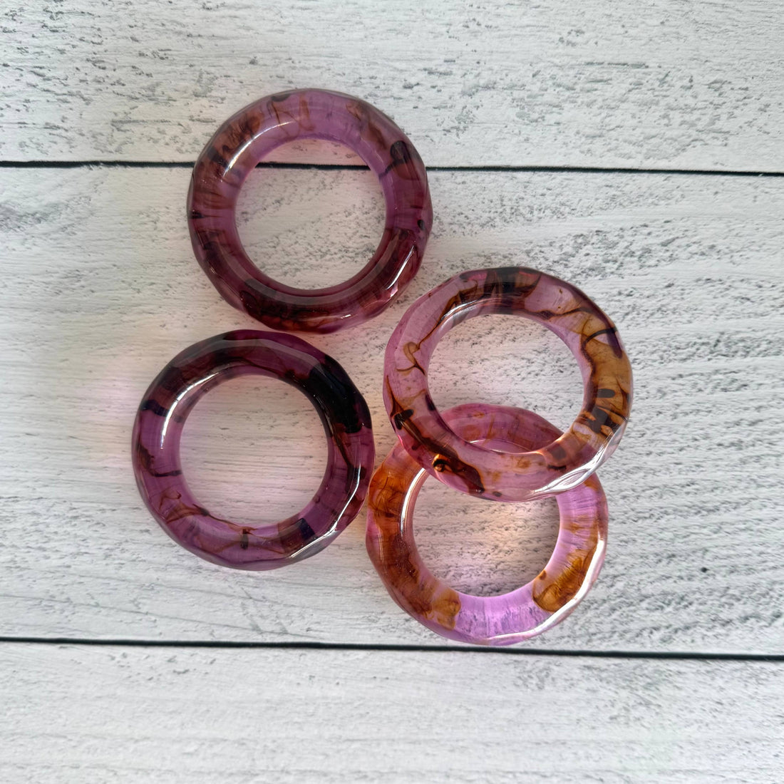 Acrylic Napkin Ring Set — Jewel-Tone Elegance (Set of 4)