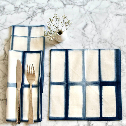 Blue Indigo Cotton Dinner Napkins - Set of 4