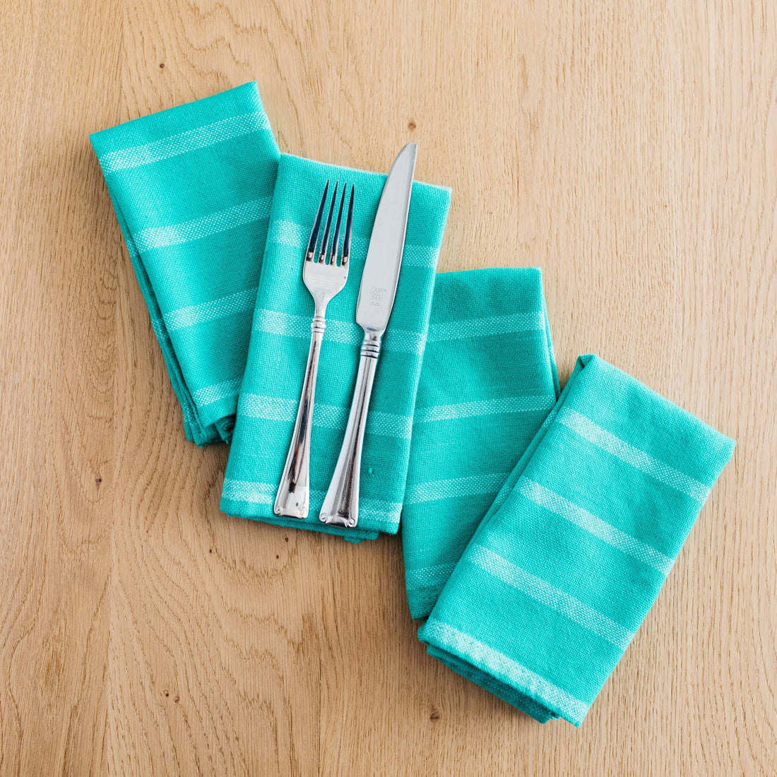 Handwoven Cotton Napkin Set — Turqoise (Set of 4)