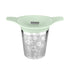 Tea infuser with floral design on a white background
