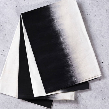 Black Ombre Cotton Dinner Napkins - Set of 4