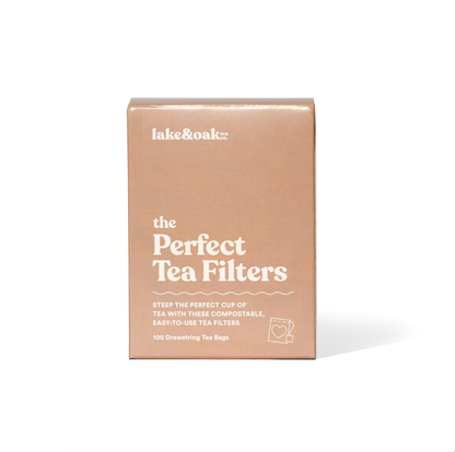 Box of lake&amp;oaak Perfect Tea Filters on a white background